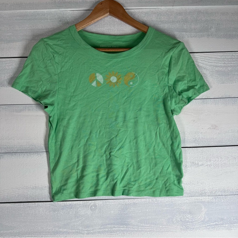Green American Eagle Cropped Tee XL